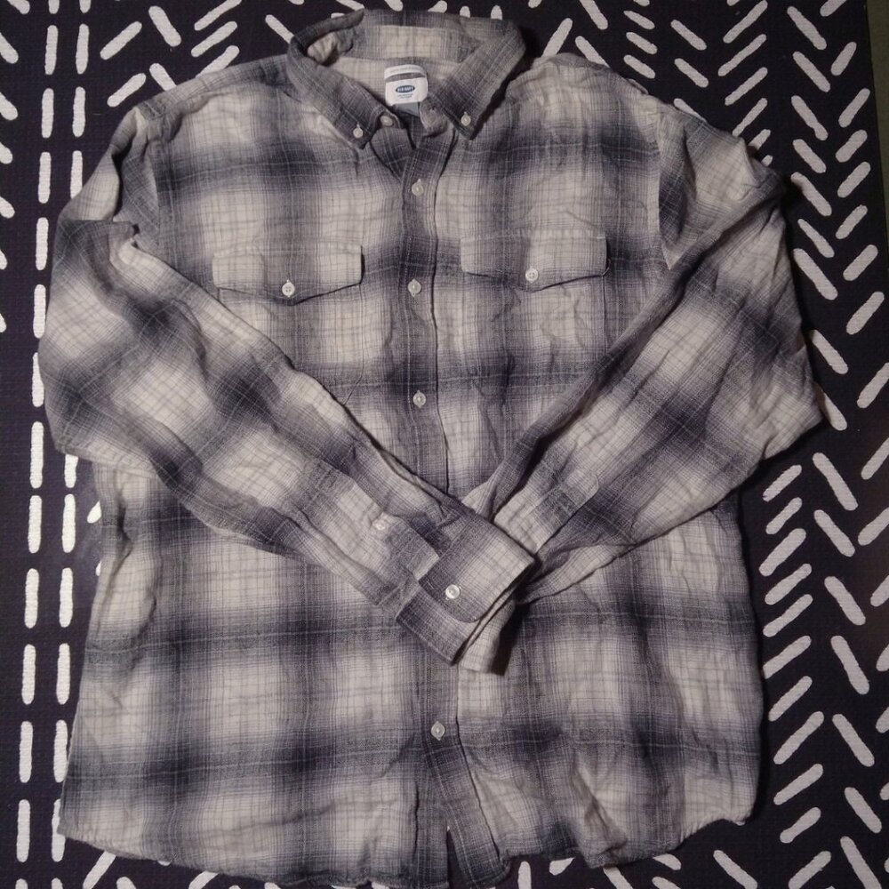 Old Navy Long Sleeve Slim Fit Plaid